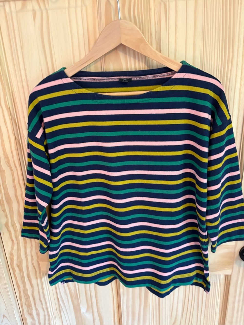 J. Crew Cotton Boat Neck Striped Top. Size Small.
